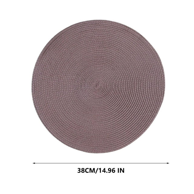 SLYNSHome Round Placemats,Washable Heat and Stain Resistant Place mats,Woven Non Slip Table Mats for Restaurant Table Protection Table Placemats - Brown