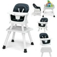 thumbnail image 1 of OLAKIDS 8 in 1 Baby High Chair, Convertible Highchair for Babies and Toddlers, Infant Dining Booster Seat, Building Block Table, Kids Stool Table Chair Set with Removable Tray (Black), 1 of 9