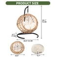 thumbnail image 3 of Uforic Cat Swing Bed with Stand, Hanging Hammock with PE Wicker Basket & Detachable Cushion, Brown, 3 of 9