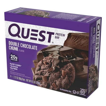 Quest Protein Bar, Double Chocolate Chunk, 20g Protein, 4