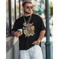 thumbnail image 4 of Mens T-Shirts,Farm Cow Sunflower Short Sleeve T Shirts for Men Crew Neck Tees,Loose Fit Casual Men's T-Shirts for Teens Boys, 4 of 8