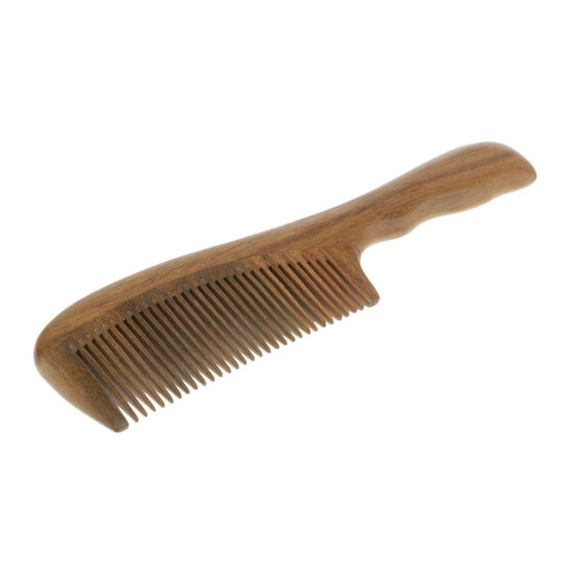 Peine de madera de sándalo verde, de pelo de barba, peine de madera, antiestático, finos, Zulema Peine de madera natural