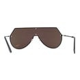 thumbnail image 2 of Color Mirror Futuristic Flat Top Shield Rimless Sunglasses Silver Blue Mirror, 2 of 5