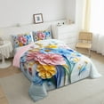 thumbnail image 3 of Feelyou 3D Flower Floral Full Size Comforter Sets, Oil Printing Bedding Comforter Set, Modern Fashion Bedding Sets, Super Cozy Bedroom Decor, 3 Piece, 3 of 8