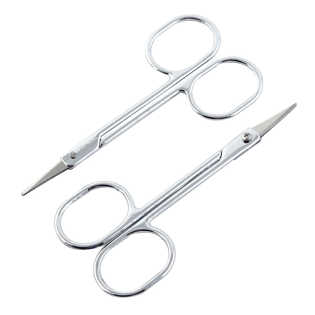 Unique Bargains Handy Metal Hair Trimmer Eyebrow Scissors Shaper 2 Pcs