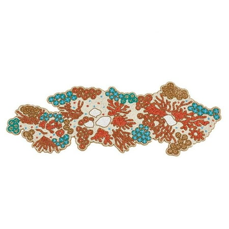 

Saro Lifestyle 1817.CX1336B 13 x 36 in. Coral Reef Beaded Oblong Table Runner Coral
