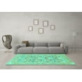 thumbnail image 3 of Ahgly Company Machine Washable Indoor Rectangle Oriental Turquoise Blue Traditional Area Rugs, 4' x 6', 3 of 4