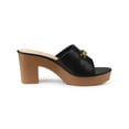 thumbnail image 3 of BLISSFUL STEP Open Toe Platform Block Heel Slides Sandals for Women Black 7, 3 of 7