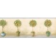 thumbnail image 2 of Concord Wallcoverings Classic Fruit Trees Wallpaper Border Featuring Pears andOranges Plants in Pots, Colors Green Yellow Beige Blue, Size 7 Inches by 15 Feet KC78047, 2 of 4