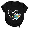 thumbnail image 4 of Aqestyerly T-Shirt de Sensibilisation à l'Autisme pour Femmes Manches Courtes Décontractées Haut d'Été Col Rond Graphique, 4 of 4