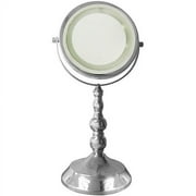 Freestanding Bath Magnifying Makeup Mirror with LED light