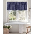 thumbnail image 4 of Geometric Line Valances for Windows Yellow Border Indigo Blue Background Valance Rod Pocket Light Filtering Short Window Treatments Curtains for Kitchen Bathroom Living Room Bedroom, 42 x 12 Inch, 4 of 7