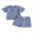 Blue, variant on Loicainy Baby Toddler Boys Waffle Clothes Set 3 6 12 18 24 Months 2T 3T Short Sleeve Henley Neck T-shirt with Elastic Waist Shorts Summer Outfit