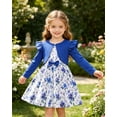 thumbnail image 2 of Aideaone Toddler Girls Dress Sleeveless Floral with Ruffle Cardigan 2 Piece Outfit Set 2-6T, 2 of 7