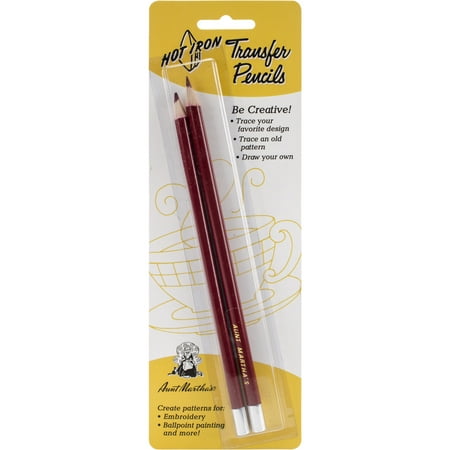 Aunt Martha's Hot Iron Transfer Pencils, 2 Count (Best Drawing Paper For Colored Pencils)
