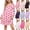 Pink, variant on Spazoro Girls Night-gown Dress, Long Sleeve Strawberry Print Ruffled Cuff Round Neck Lightweight Silky Soft Loungewear Dress for Kids Pink Size 9-10