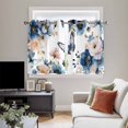 thumbnail image 4 of Vintage Blue Floral Kitchen Curtains Window Panels, Farmhouse Watercolor Flower Butterflies Insulated Window Treatment Curtain, Grommet Curtains for Bedroom/Living Room/Bathroom, 2 Piece 42"Wx54"L, 4 of 8
