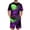 Deep Red, variant on Mens Halloween 2 Piece Sets Candy Castle Round Neck Horror Tees Matching Bat Skull Bermuda Funny Shorts, 2XL