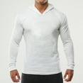 thumbnail image 5 of Men's Athletic Hoodie Workout Pullover Sport Sweatshirt Comfortable Breathable Gym Running Casual Fitness Apparel Men's Oversized Tee Summer Tops Streetwear, 5 of 5