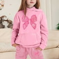thumbnail image 2 of Jamsmile Toddler Girls Outfits Sets Pink Bowknot Hoodies Tops + Pants Kids Girls Outfits Sweat Suits, 2 of 4