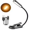thumbnail image 1 of Luz de lectura recargable de 7 LED con 3 niveles de luz blanca cálida y fría, lámpara de lectura nocturna flexible de fácil clip en la cama, 1 of 5