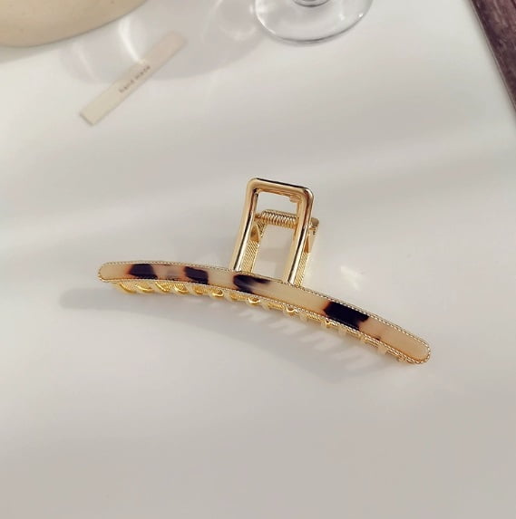 2-Pack Metallic Minimalist Hair Clips - Strong Hold for Thick Hair, Elegant Design for Everyday Use