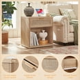 thumbnail image 4 of Leyaoyao Rattan Nightstand with Charging Station Boho Adult Bedside Table with Drawers, Natural Oak, 4 of 7