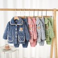 thumbnail image 3 of Pijamas para niños, ropa de casa de franela de otoño, traje para niños, adolescentes, cárdigan de moda de polar coral, 3 of 5
