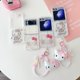 thumbnail image 3 of Funda con tapa de lujo con dibujos de Hello Kitty, protectora a prueba de golpes, hecha de material IMD, compatible con Samsung Galaxy Z Flip 4/3/5, 3 of 4