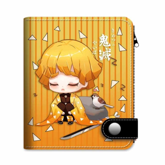 Cartera Agatsuma Zenitsu con personajes de anime, delgada, doble