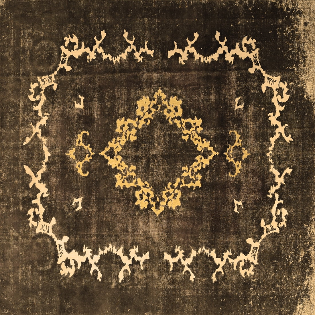 Ahgly Company Indoor Square Persian Brown Bohemian Area Rugs, 6' Square ...