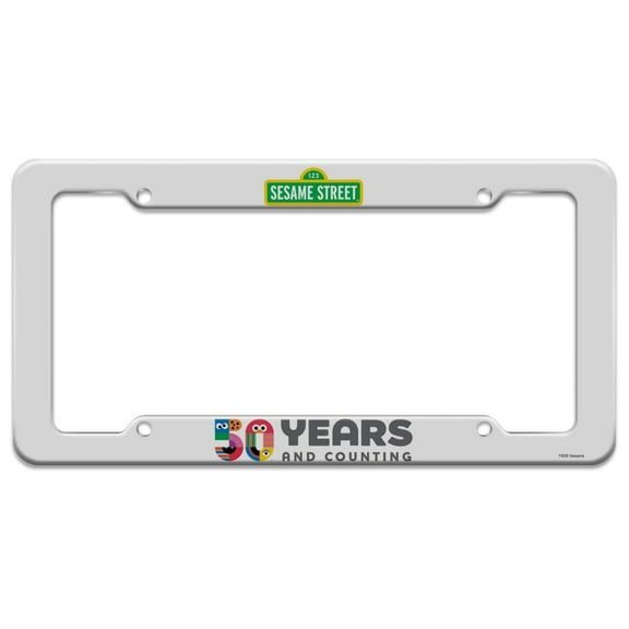 Sesame Street 50th Anniversary Logo License Plate Tag Frame