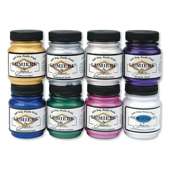 Jacquard Lumiere Metallic Acrylic Paint, 2.25 oz, 8pk