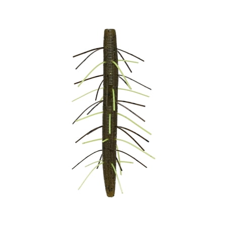 Yamamoto Fuzzy Senko 4 Soft Stickbait Green Pumpkin/Black Flake/Chartreuse Skirt