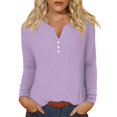 thumbnail image 2 of kytmyeq Women's Fashion Casual Printed V-neck Long Sleeve Button Up T-shirt Top, 2 of 5