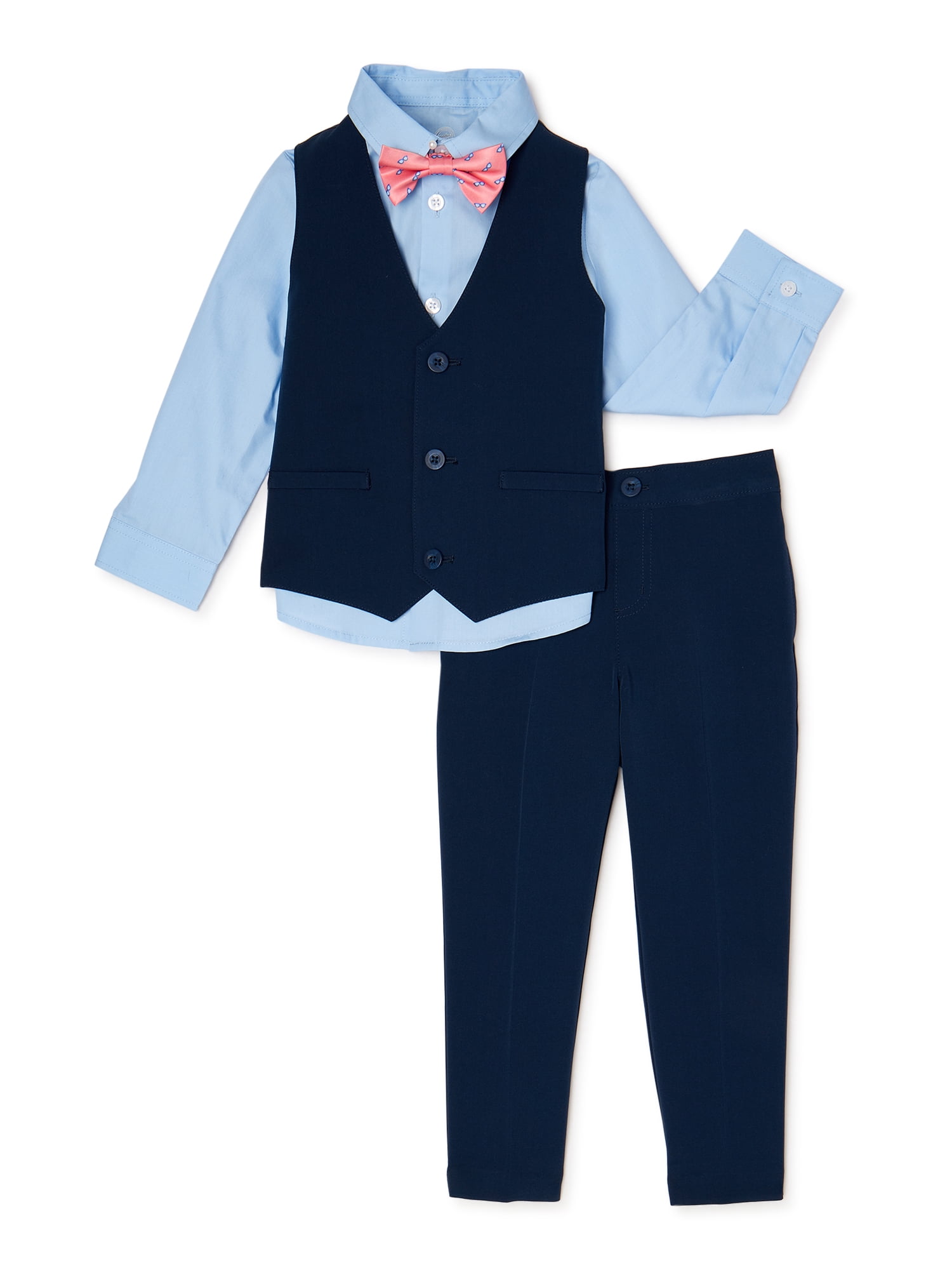Wonder Nation Baby Boy & Toddler Boy Vest, Woven Shirt, Bowtie, & Pants