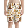 Cauagu Cute Bee Honey Jar Hive Bear Print Swim Trunks For Men,youth 