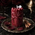 thumbnail image 2 of Aromatherapy Pillar Candles Halloween Scented Candle Cylinder Wax for Fall Decor Autumn Harvest Room Fragrance Gothic Party Tabletop Centerpiece Spooky Decorative Holiday，Red, 2 of 6