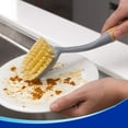 thumbnail image 2 of Dish Brush with Long Bamboo Handle Built-in Scraper, Scrub Brush for Pans, Pots, Kitchen Sink Cleaning, 2 of 4