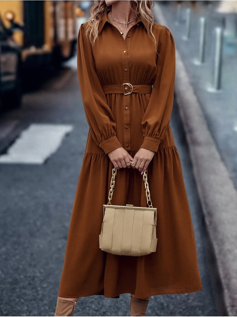 lantern sleeve shirt dress Fifteen Twenty Phoebe Lantern Sleeve Shirtdress - Stone