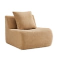 thumbnail image 3 of LiviNest Armless Teddy Fabric Sofa with Pillow, No Assembly Required, Compact Single Seat Couch for Small Apartment Living Room, Camel, 3 of 6
