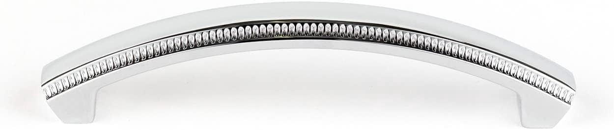 Alno A240-6-PB/NL Regal 6" Center To Center Ridged Solid Brass Arch Bow Cabinet Handle /