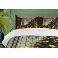 thumbnail image 4 of Ambesonne Christmas Duvet Cover Set, Xmas Tree, 2-Calking, Brown Red Green, 4 of 7