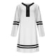 thumbnail image 2 of TaTaai Womens Casual Striped A Line Dress Long Sleeve Zipper Front Round Neck Loose Fit Midi Length Soft Comfortable for Fall Daily Party Holiday Gift, 2 of 7