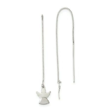 silver earrings threader sterling angel walmart