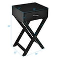 thumbnail image 2 of Costway 2PCS Nightstand x-Shape Drawer Accent Side End Table Modern Home Furniture Black, 2 of 10
