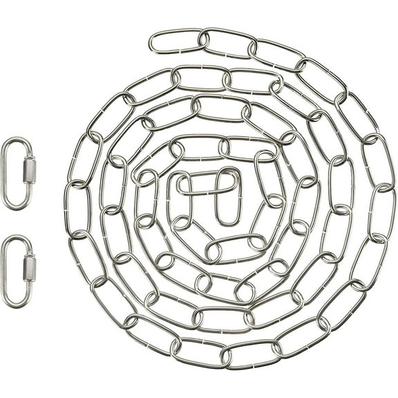 Aspen Creative 21113-11,Steel 6 Feet Heavy Duty Chain & Quick Link Connector for Hanging Up Maximum Weight 40 Pounds-Lighting Fixture/Swag Light/Plant in Nickel.11 Gauge.