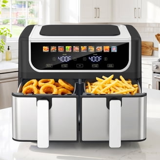 Gourmia 11 Qt Dual Basket Air Fryer with Smart Finish and 4-Layer