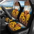 thumbnail image 2 of Binienty Highland Cow Print Car Seat Covers Full Set with Armrest Cover Steering Wheel Cover Headrest Covers Seat Belt Pad Removable Aztec Sunflower Car Interior Accessories for Women, Easy Install, 2 of 8
