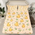 thumbnail image 2 of Homewish Funny Capibara Animal Twin Sheet Sets for Kids, Kawaii Flower Floral Twin Fitted Sheet, Cute Cartoon Theme Flat Sheet, Super Cozy Room Decor, 3pcs, 2 of 7
